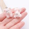 Flocked Resin Bear Pendant Figurine - Cute Accessory for Phone Chain, Keychain, or Backpack.
