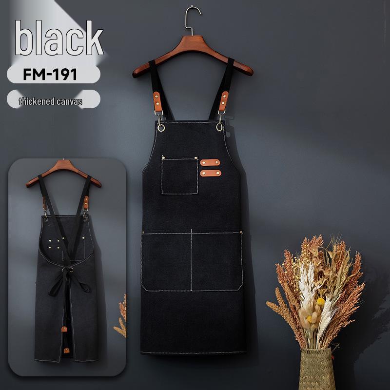 Thickened Custom Cotton Apron: Dirt-Resistant, Waterproof & Oil-Proof Kitchen Canvas
