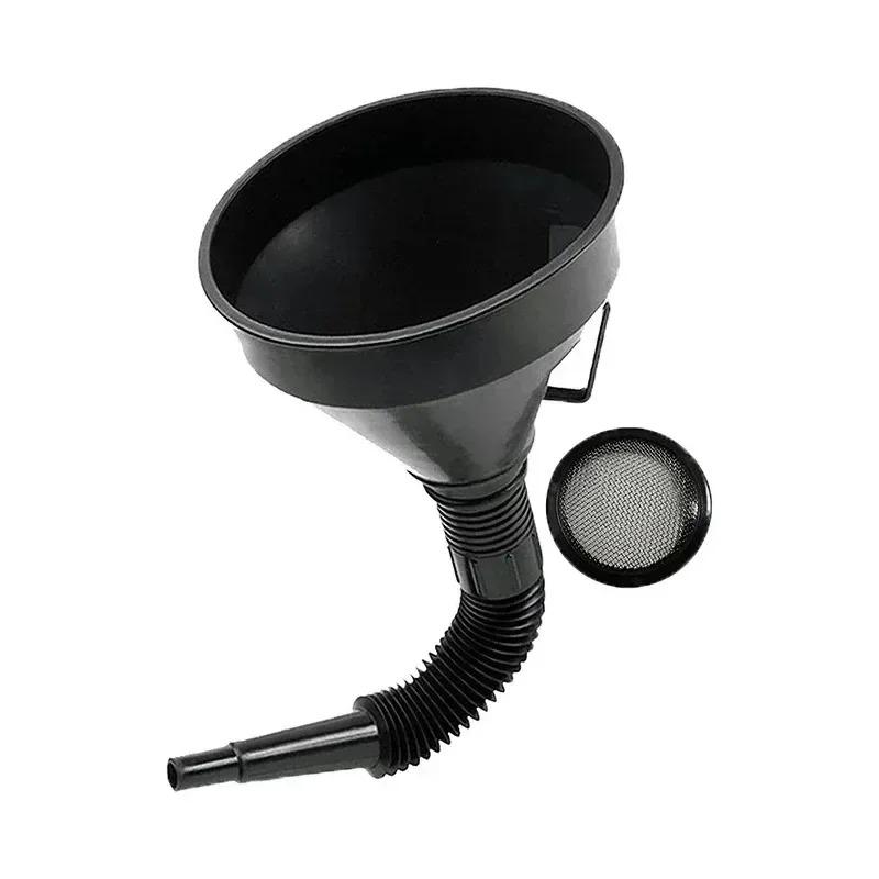 Universal Motorcycle Truck Oil Petrol Diesel Fuel for Car Engine Refueling Funnels with Filter Extension Pipe New