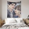 Romantic Anime Couple Tapestry  Beautiful Art Wall Hanging Cozy Home Decor