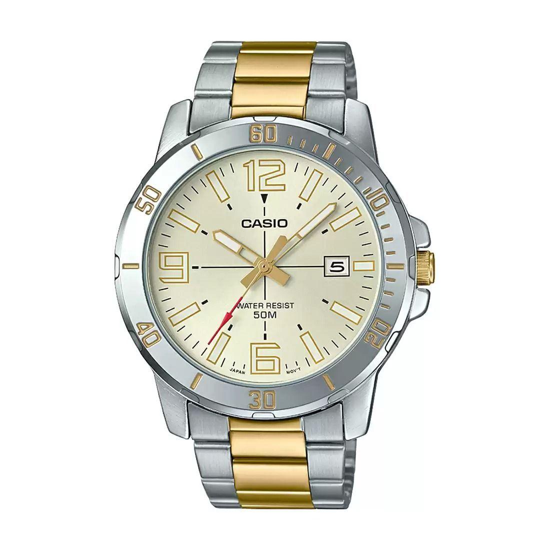 

Двухцветные аналоговые мужские часы, Two-Tone Analog Men s Watch, Casio