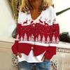 Women's Fashion Short Coat Casual Long Sleeve  Printed Single Breasted Plush Top