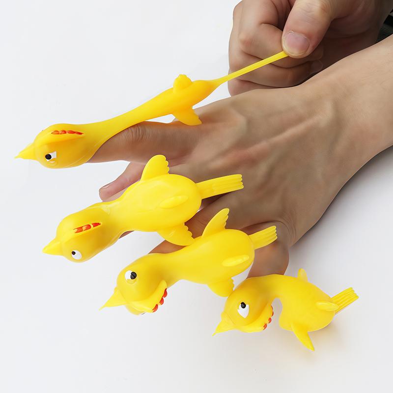 12/24pcs Fun Soft Plastic Finger Catapult Chicken Game Kids Birthday Party Gift School Gift Prize Pack Toys