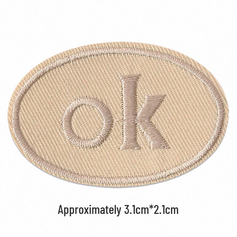 Self-Adhesive Embroidery Cloth Patches for Jackets & DIY Decor - OK Letter Accessory Stickers