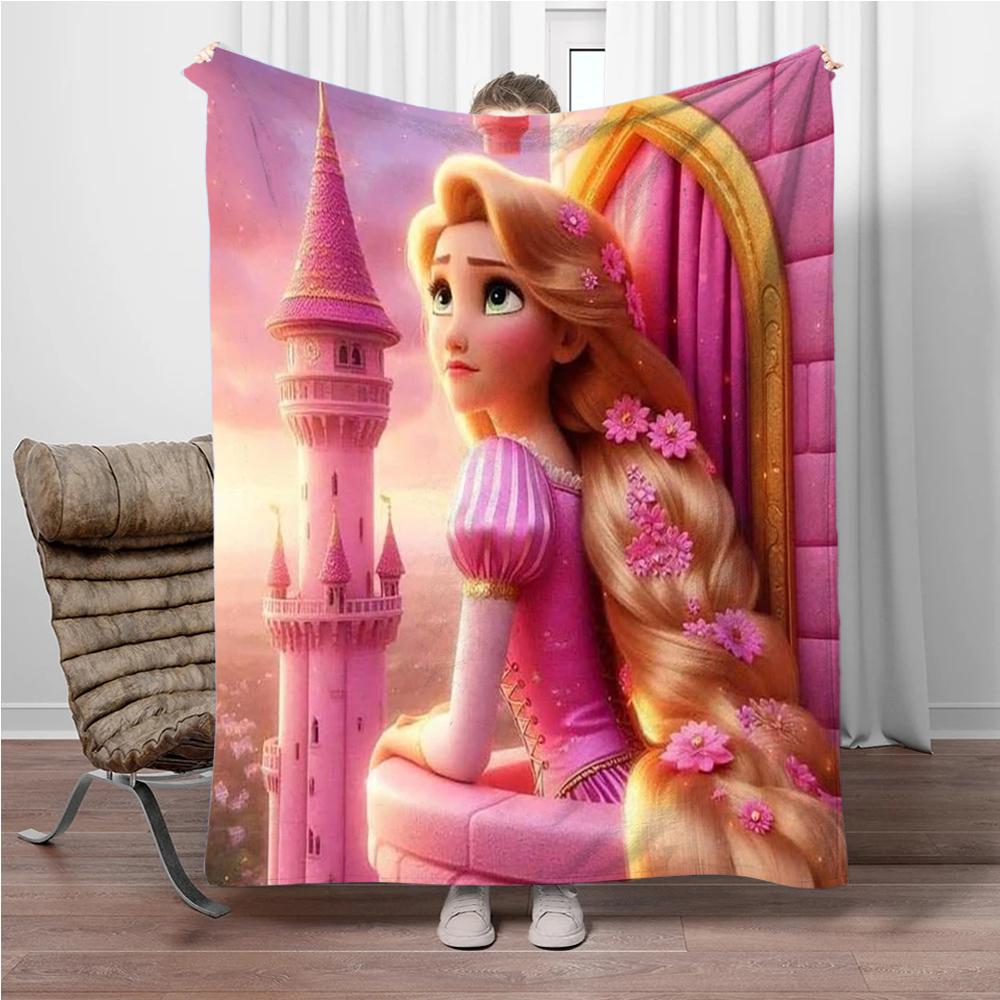 Kreslená Rapunzel Flanelová deka Dětská teplá měkká deka na pohovku postel Krycí deka Vhodná k narozeninám Suvenýry Dárky