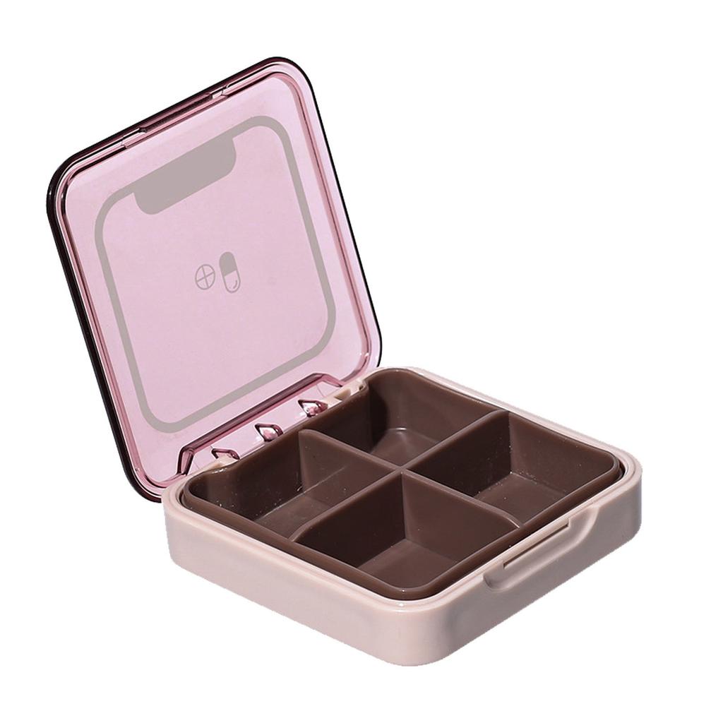 Portable Mini Medicine Box with Separate Compartments Plastic Waterproof Medicine Organizer for