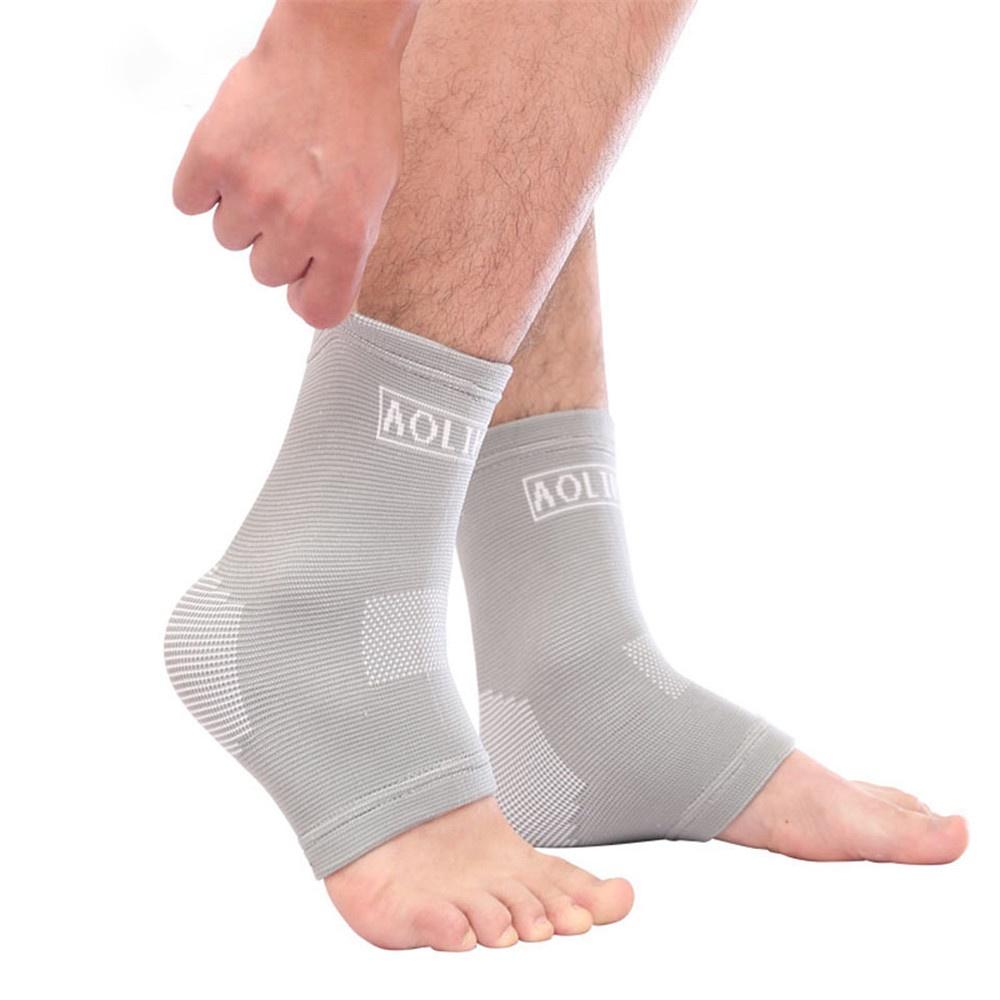 

1Pair Protective Compression Elastic Ankle Support Basketball Breathable Sports Ankle Support Belt Brace Protector серый