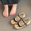 Pink bow Mary Jane women's shoes spring and autumn new one-word buckle inner height increase ballet shoes