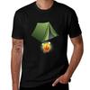 Camping Tent And Campfire Tshirt Soft Lightweight Cotton Tshirt