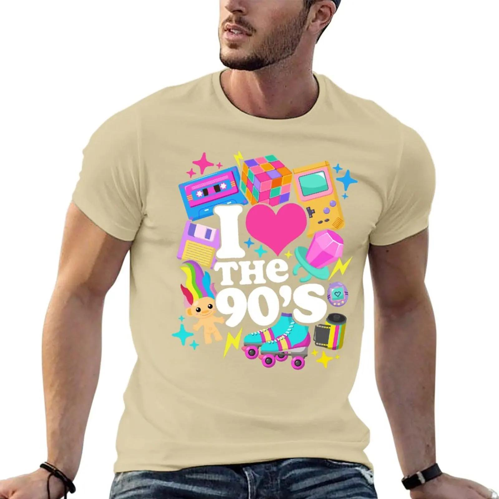 I Love The 90s Retro 90s Costume TShirt Anime Figures Summer Clothes Blue Archive Mens T Shirt S