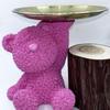 Creative Light Luxury Violent Rose Bear Ornament Storage Tray Living Room Bedroom Wine Cabinet Decoration Luxury Ornament