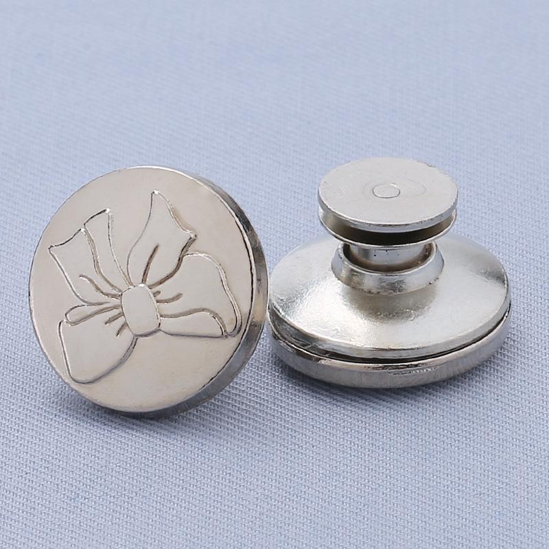 Adjustable 17MM Metal Waist Slimming I-Shaped Jeans Button - Detachable and Nail-Free