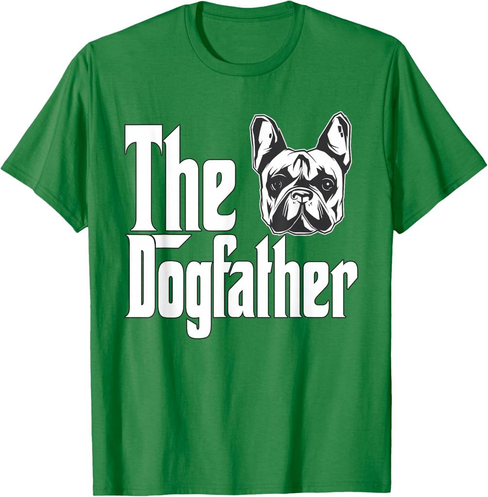 The Dogfather French Bulldog Graphic Tee Mens Casual Breathable Short Sleeve TShirt