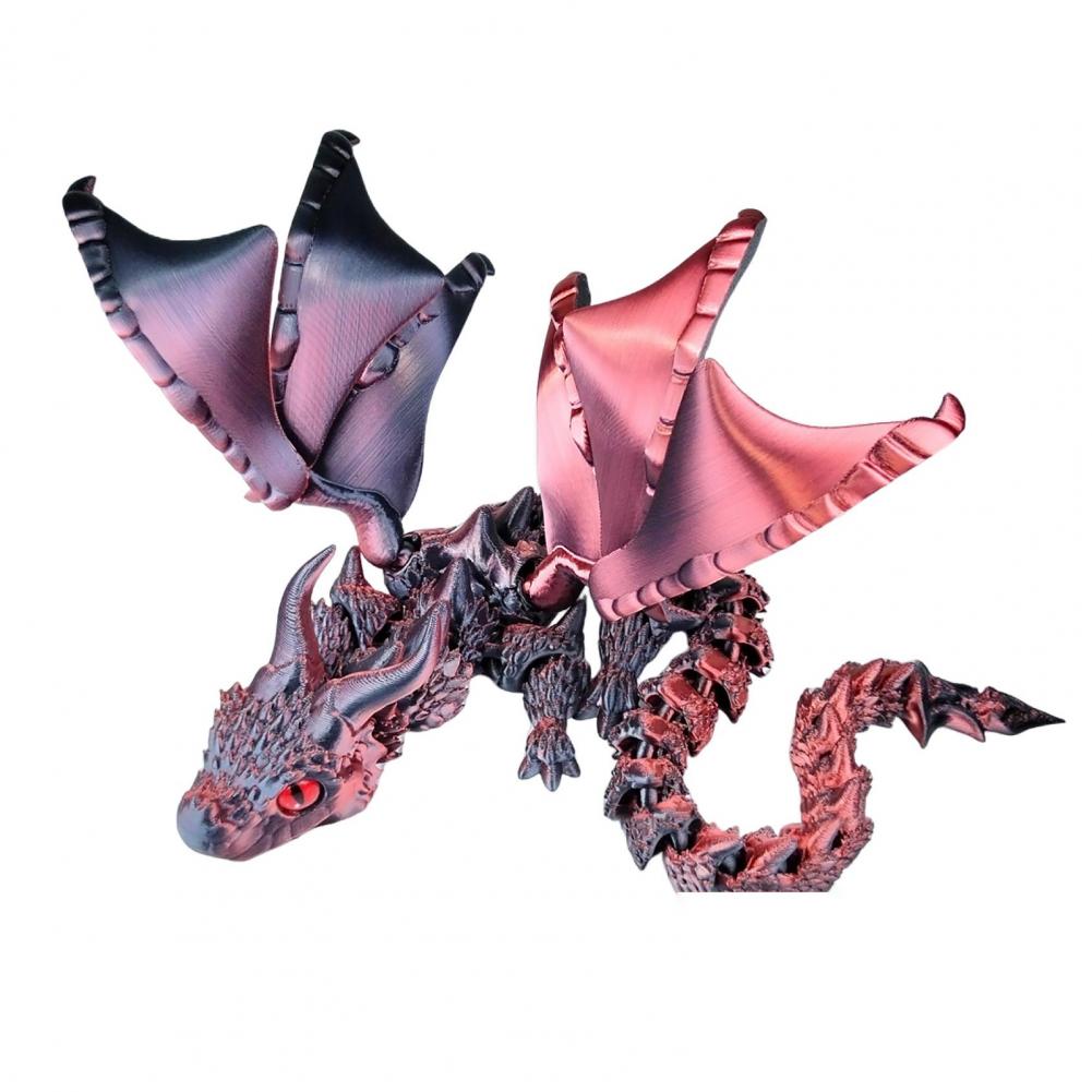 3D Printed Dragon Ornament Stress Relief Articulated Dragon Figurine With Wings Flexible Realistic Dragon Sculpture Home Decor