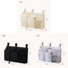 Oxford Fabric Bedside Storage Organizer With Wall Mount For Dorm Room Books And Devices