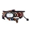 Vintage Wrap Bead Watch Woven Wrap Bead Leaf Bracelet Fashionable Quartz Wrist Watch for Men Women