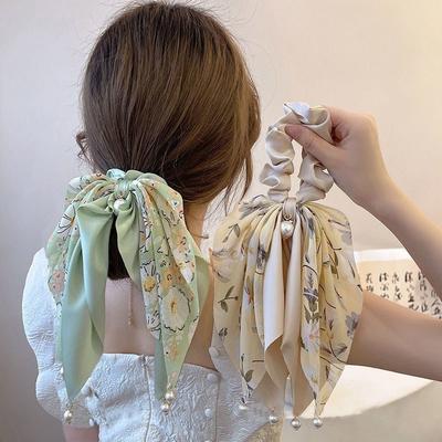 New Korean Bow Ribbon Elastic Hair Bands Women Elegant Hair Rope Elastic Ring Ties Headwear Girls Hair Accessories