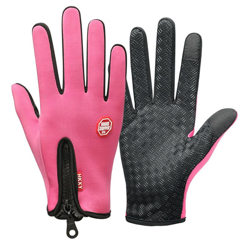 Outdoor Sports Gloves, All Finger, Autumn and Winter Gloves, Touch Screen, Anti Slip, Waterproof, Windproof, Brushed Warm, Skiing, Mountaineering,