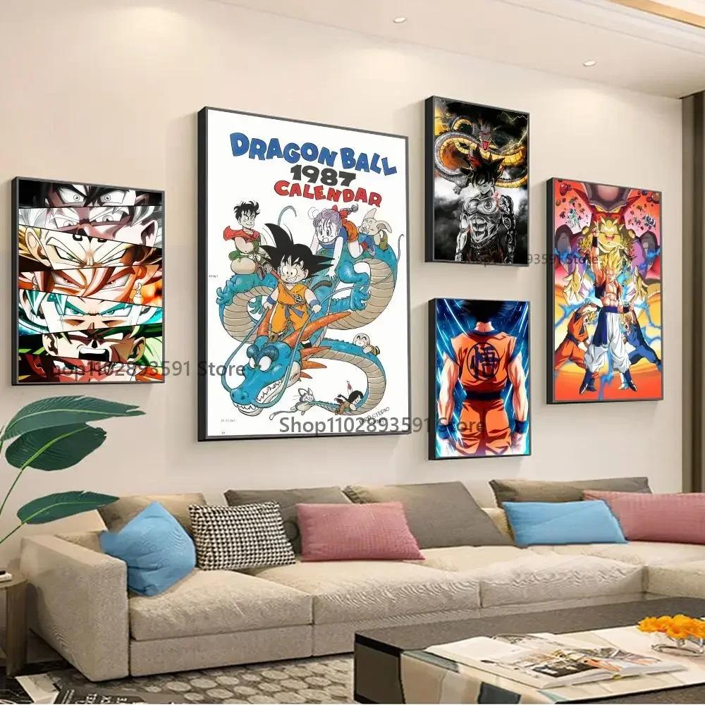 1 buc Poster Anime Dragon Ball Autocolante Poster Artă Picturi Murale de Perete Decor Sală de Jocuri Decor Cadouri Kawaii Pictură HD Pisică Mașini