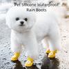 4Pcs/Set Waterproof Puppy Shoes Anti Slip Sole Pet Paw Protector Pet Rain Boot  Rainy Weather