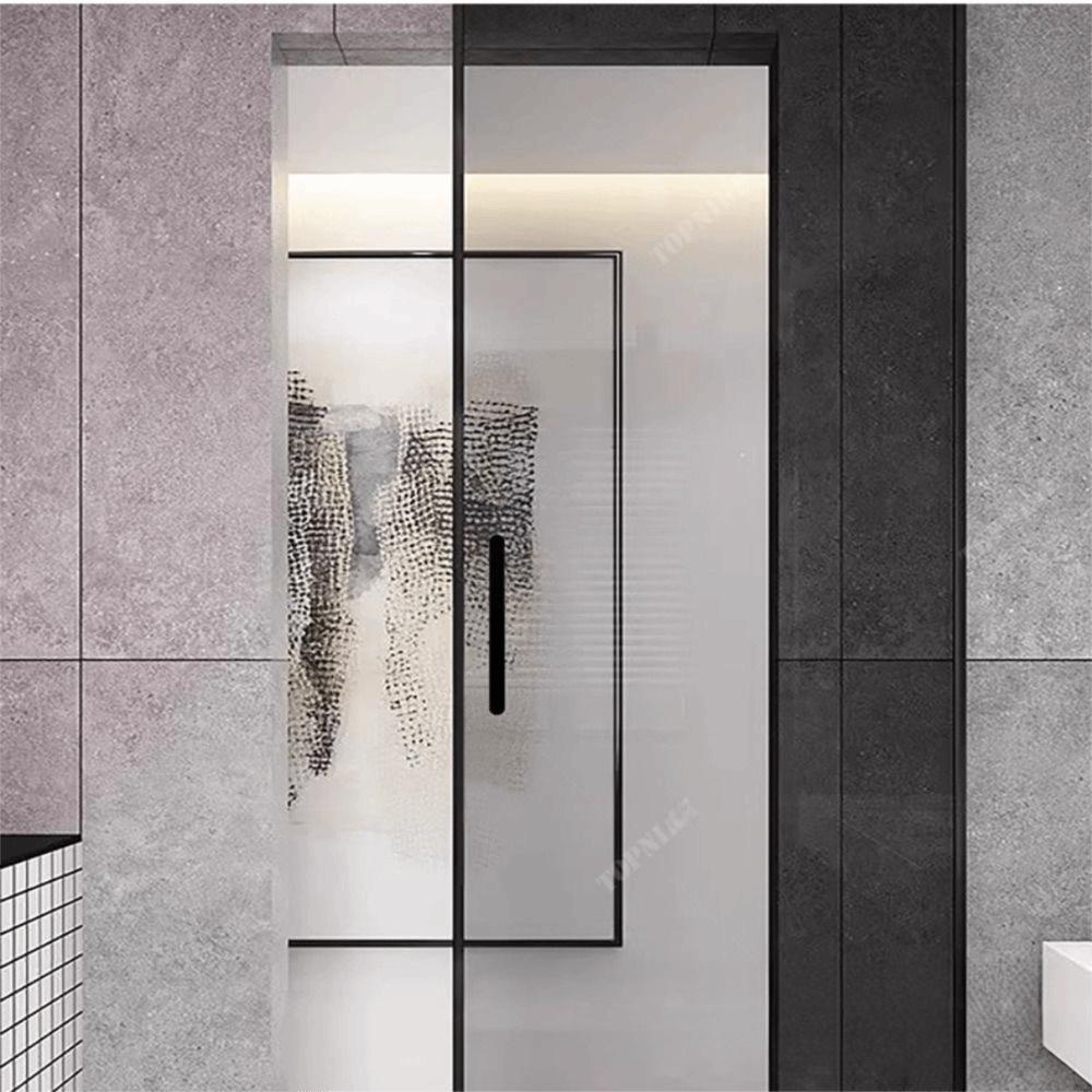 Matte Black Aluminum Alloy Strip Gold Strong Adhesive Sliding Door Handle Waterproof Moisture Proof Shower Room Handle