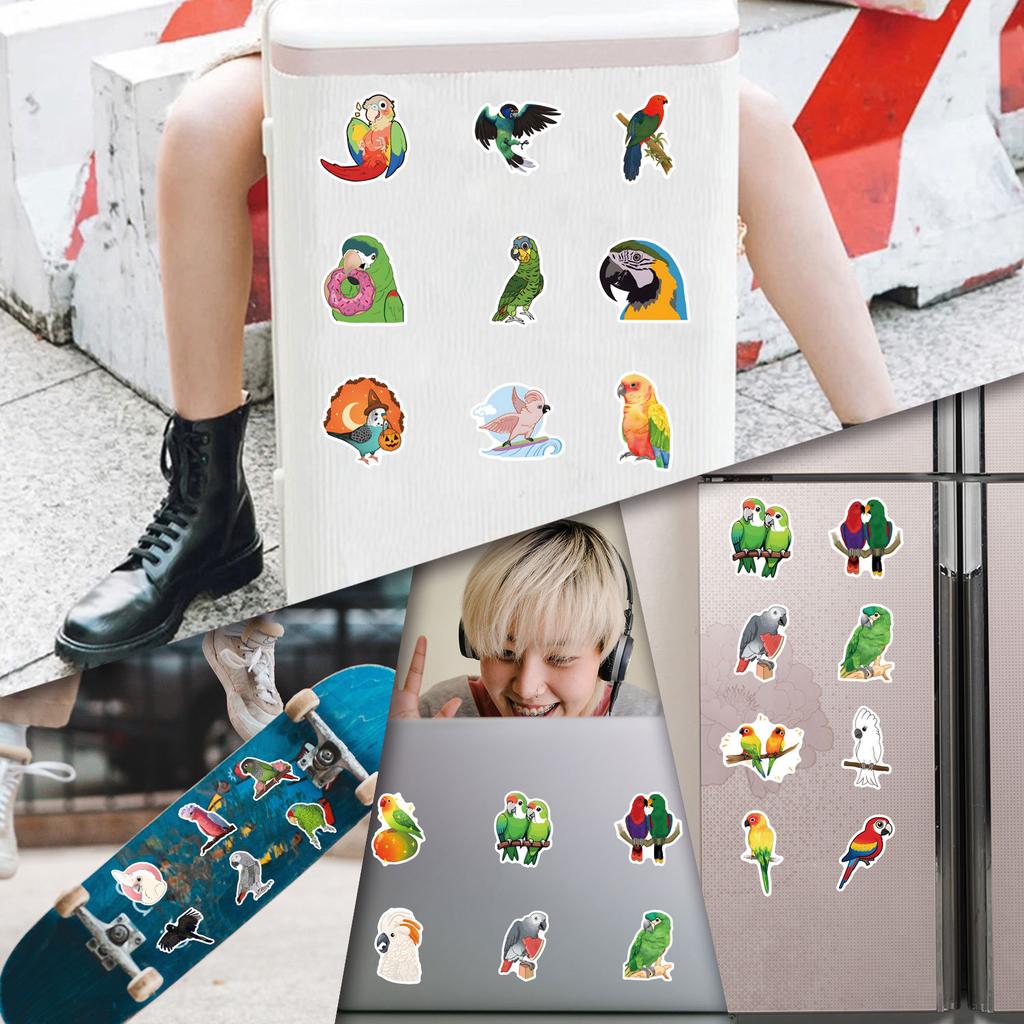 10/27/54 Stück Papagei Graffiti Aufkleber für DIY Dekoration Schreibwaren Koffer Wasserflasche Handy Laptop Skateboard Scrapbooking
