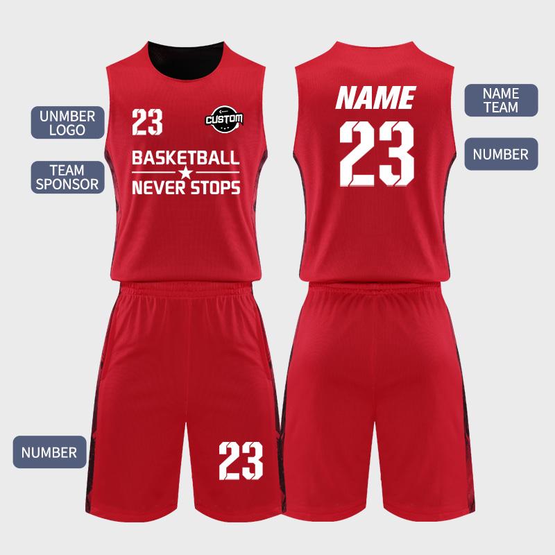 Boys  double-sided basketball uniform, children s summer uniform, breathable children s basketball shirt 5-6 Years