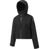 SALOMON Jednolity Kolor Bluza z Kapturem Raglan Długi Rękaw Krótka Kurtka Damskie kurtki Czarny C28177