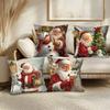 Snowman Christmas Pillow Covers Elk New Year Decorative Pillowcases Cartoon Xmas Party Santa Claus Throw Pillow Covers