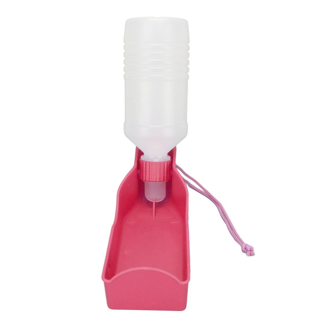 300ml Dog Water Bottle Automatic Hangable Pet Water Dispenser Bottle for Pet Dogs Cats Pink