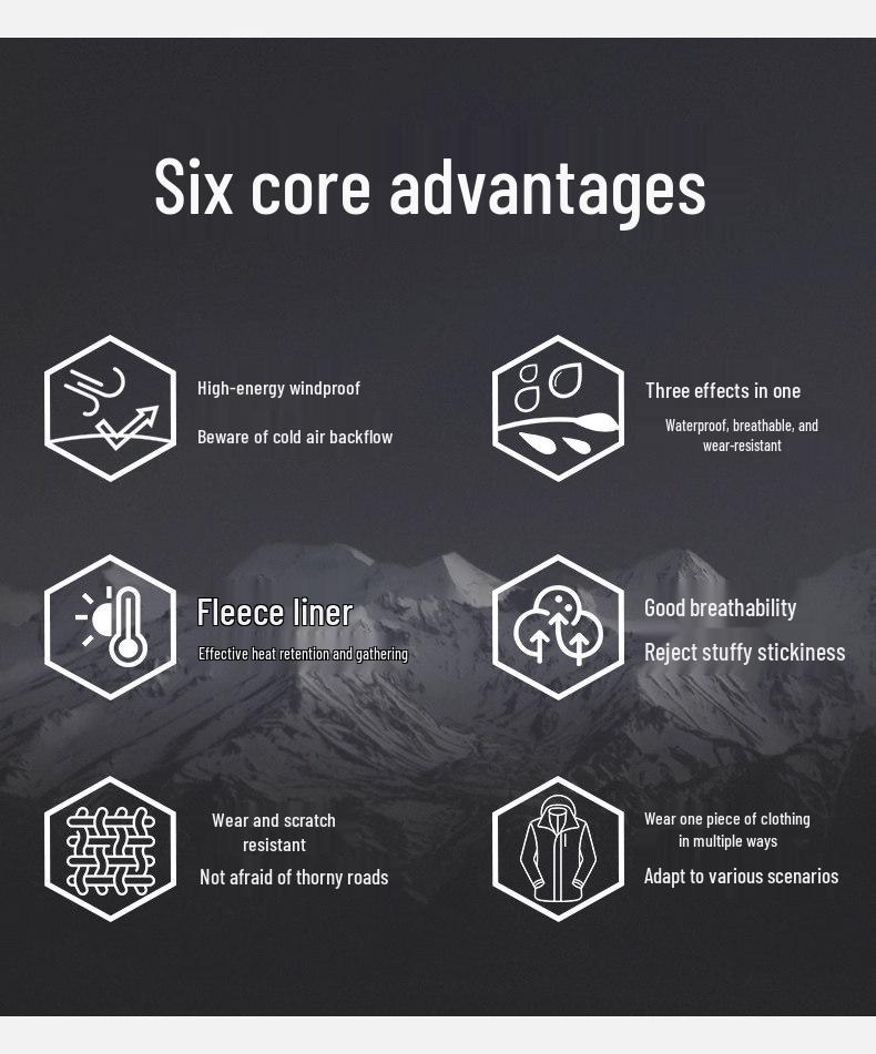 Men's and Women's 3-in-1 Winter Mountain Jacket - Waterproof, Hooded Outdoor Hiking & Mountaineering Coat