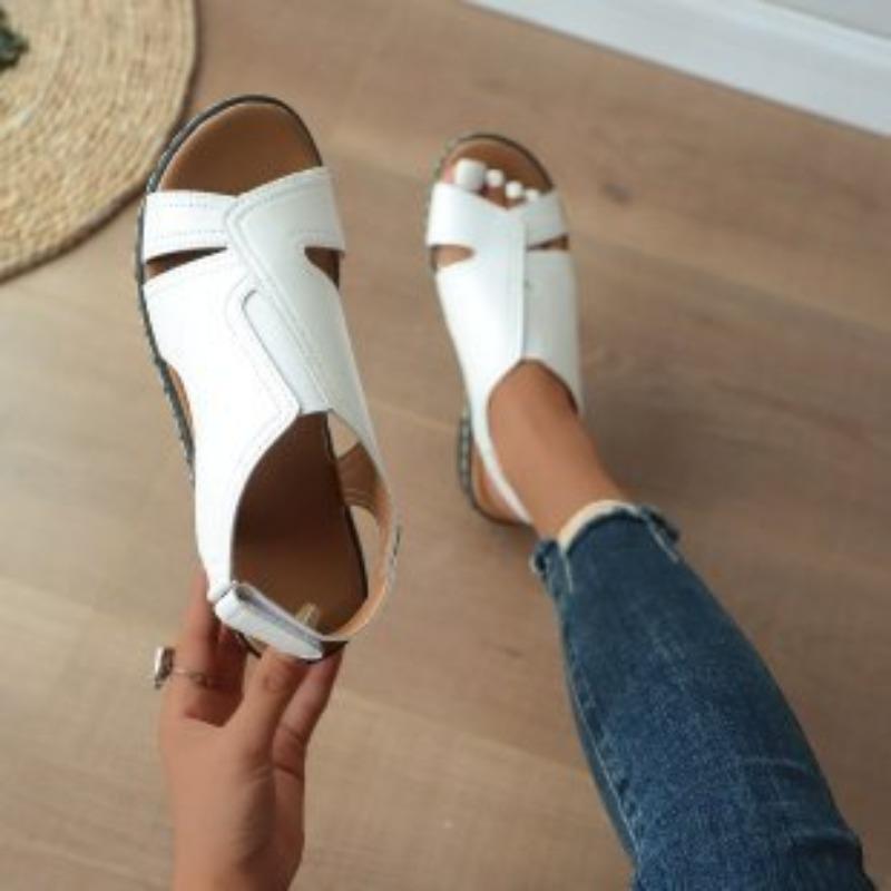 

New large size oneword buckle, summer new sandals women s Velcro stitching 43 білий