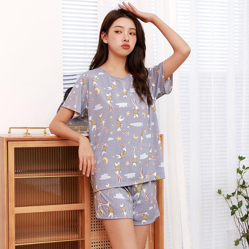 Pyjama Frauen Bär Loungewear Nachtwäsche Sets Mädchen Süße Plaid Revers Pyjama Kawaii Rüschen Pijama Hause Anzug