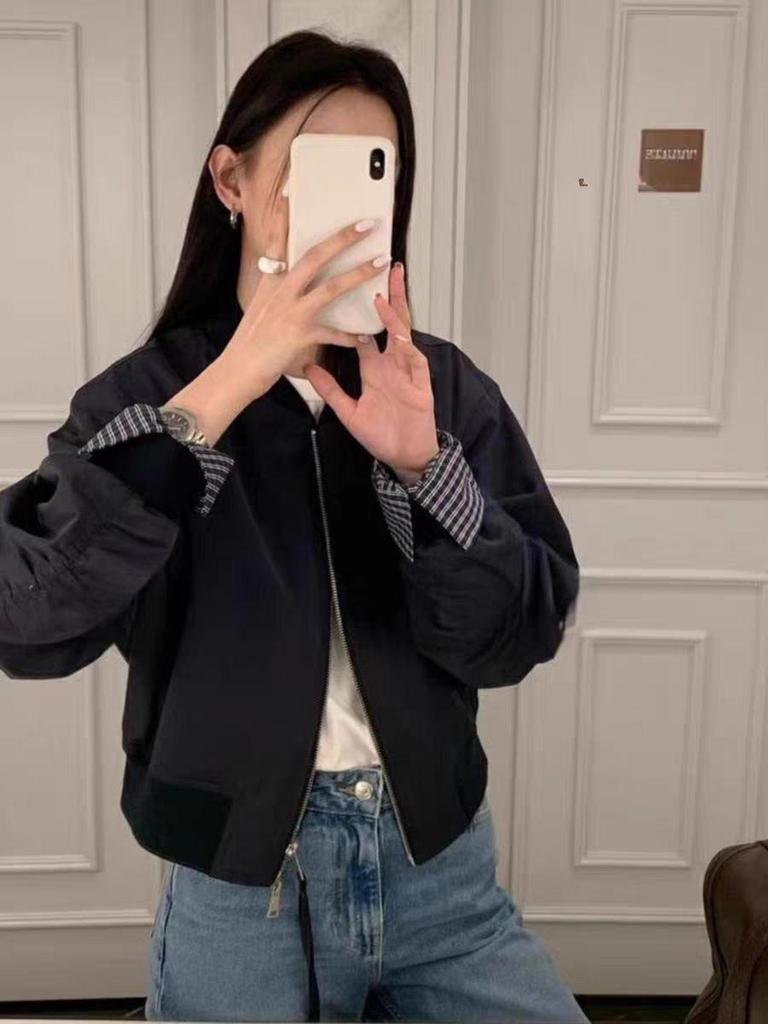 Korean-Style Pink Spliced Women's Baseball Jacket - Trendy Spring 2025 Edition