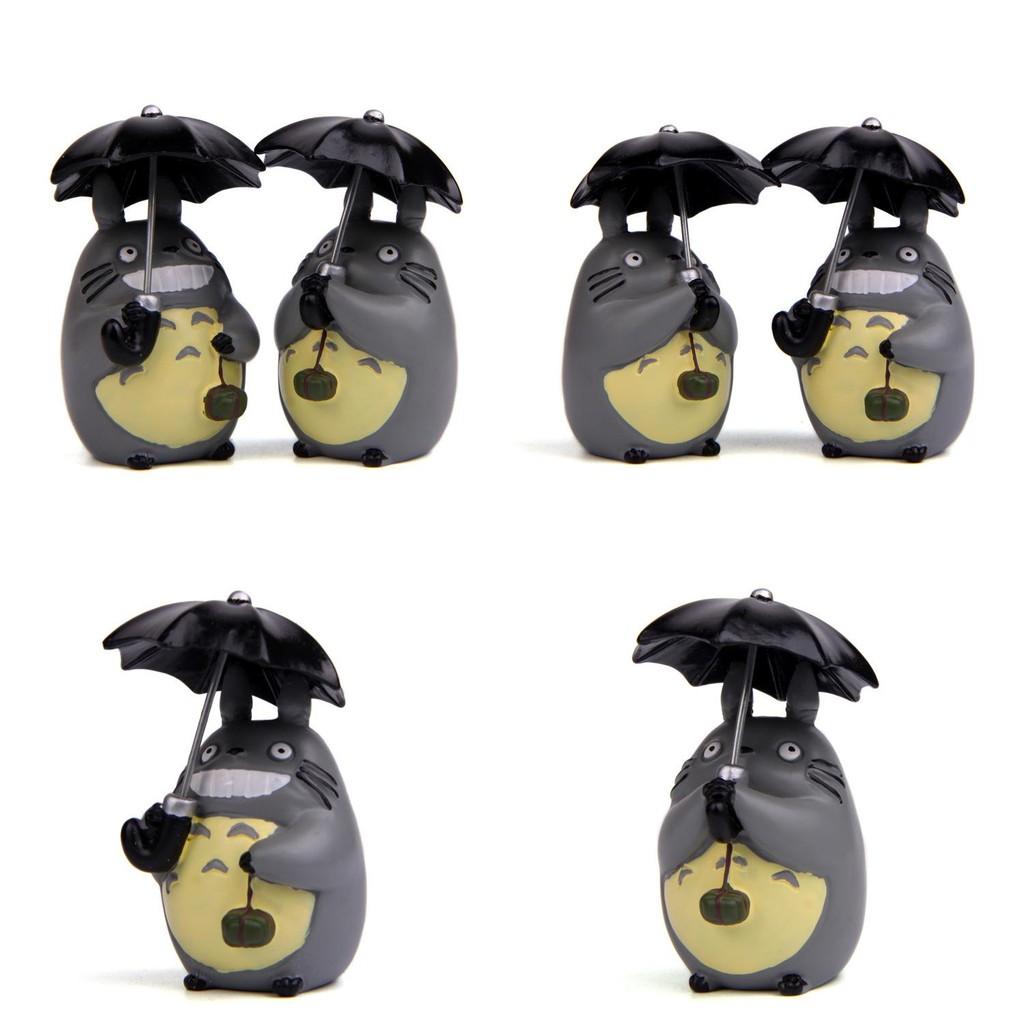 Totoro Cute Umbrella Holding Zongzi Mini Model Ornament For Props Landscape