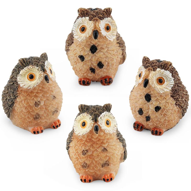Simulation Forest Bird Animal Model Open-Footed Owl Desktop Static Decoration Ornament Toy