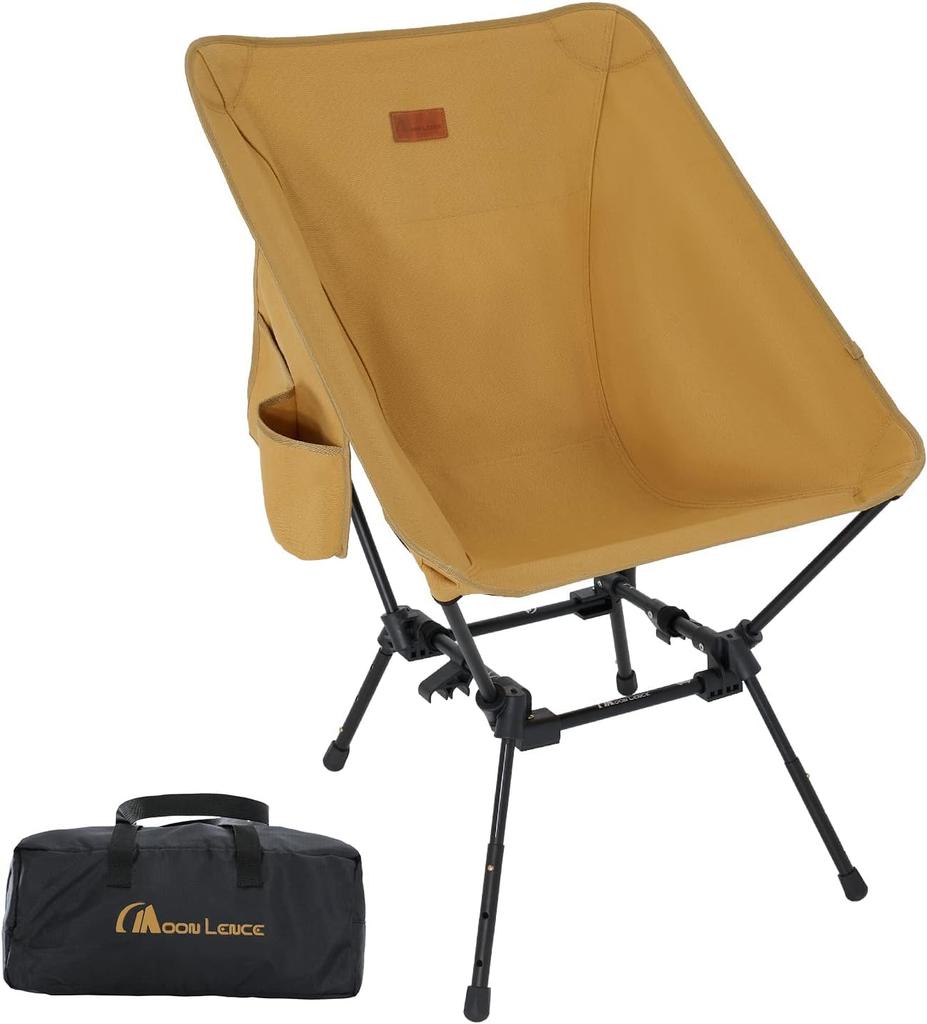 MOON LENCE Outdoor Chair Allstyle Chair Wide Cotton Spark Resistant 4 Levels Height Adjustable Angle Adjustable High Back Camping Chair Grand Chair