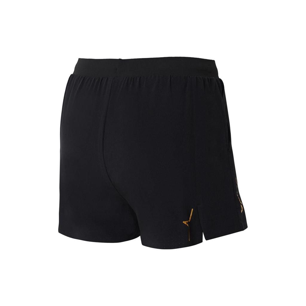Li Ning Ping Pong Series Solid Color Logo Elastic Waist Sports Shorts Women Shorts Black AAPS248-1
