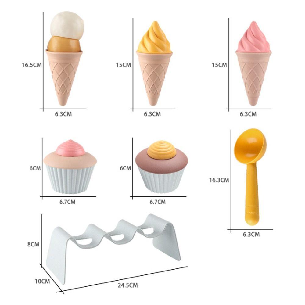 Wheat Straw Ice Cream Model Toy Pretend Play Simulation Ice Cream Outdoor   Home DIY
