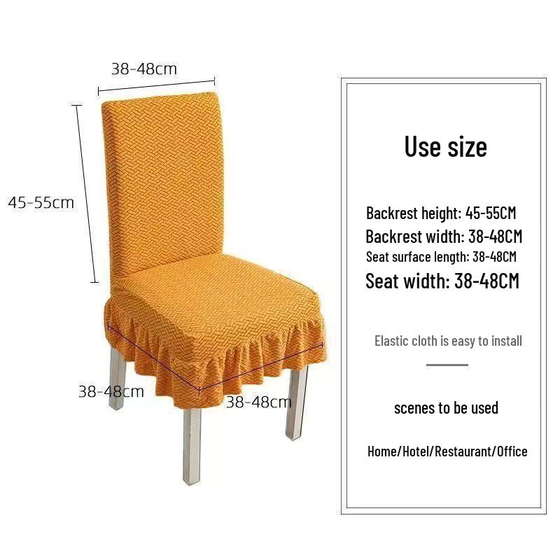High-Grade Elastic Jacquard Chair Cover for Dining Table - Universal Fit with Cushioned Backrest & Seat Protection