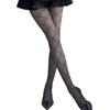 Gray Criss-Cross Diamond Lattice Tights with Silver Thread - Ultra-Thin Summer Design, JK & Lolita Style Stockings