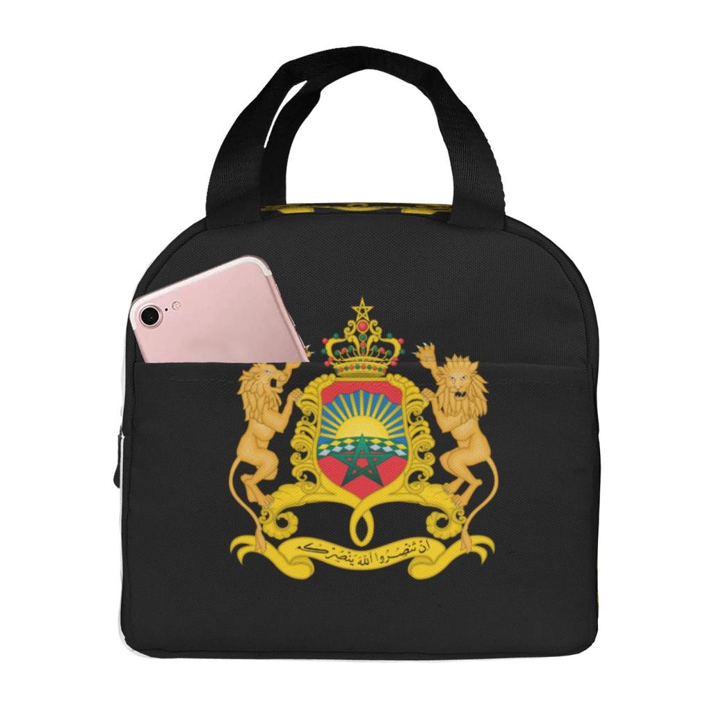 Coat of Arms of Morocco Insulated Lunch Bag The Nightmare Before Christmas Portable Thermal Cooler Lunch Box Container Tote Bags