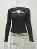 2022wish Women's Ribbed Cut-out Short-Sleeve Bust-Enhancing Top