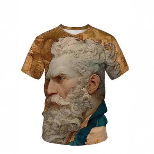 Summer new series Greek mythology series 3D printing short-sleeved fashion trend men's and women's sports and leisure t-shirts