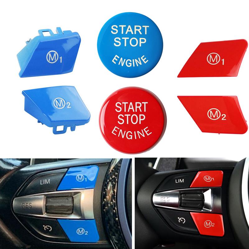 Car Steering Wheel Start Stop M1 M2 Button Replace Cover Fit for BMW M3 M4 M5 M6 X5M X6M F20 F22 F30 F32 F80 F82 F87