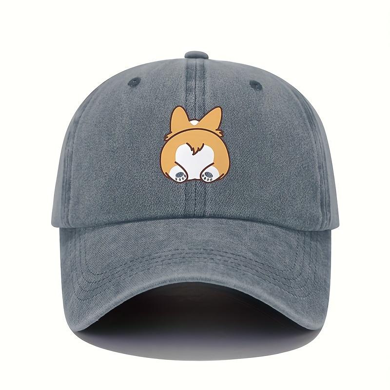 Retro baseball cap, cute dog print sunscreen cap, adjustable for both men and women, suitable for casual travel hats