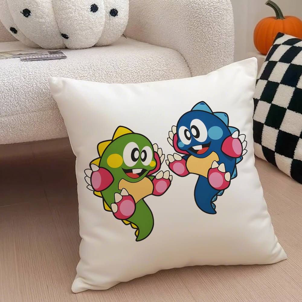 Puzzle Game B-Bubbles Bobble Pillow Case Anti-dustmite Pillowcase Invisible Zipper Silky Short Plush Sofa Cushion Cover