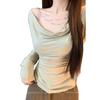 Korean Off-Shoulder Chain Pleated Long Sleeve Autumn Top