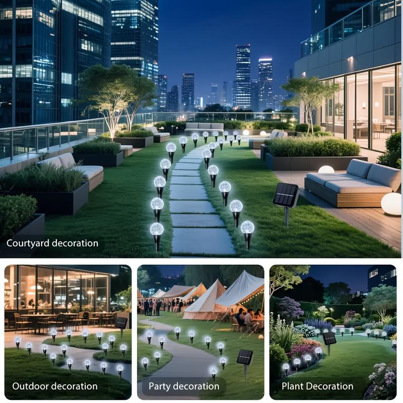 Solar Inground Bubble Globe Light 20 LED Pathway Light Outdoor Waterproof Landscape Lighting Lamps For gardens Patio Lawn Party