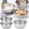 3Pcs Stainless Steel Mixing Bowls Nesting Whisking Serving Bowls Set Mixing Bowls For Salad Cooking Baking 0.8L/1.2L/2L Silver